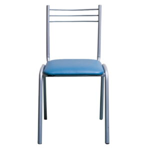 SILLA UNICAN APILABLE GRIS CUERINA NEGRA