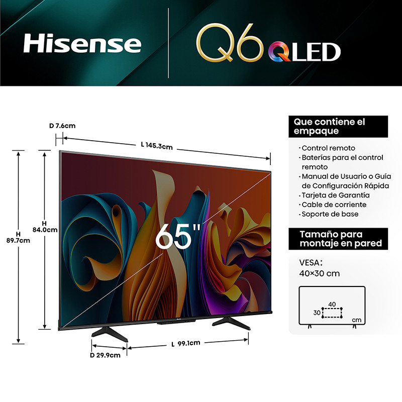 LED 65 HISENSE QLED 65Q6N SMART TV - Imagen 2