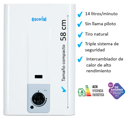 CALEFON GAS ESCORIAL 14LTS GE