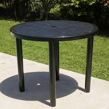 MESA PLASTICA REDONDA VOSS200 NEGRA 90 CM