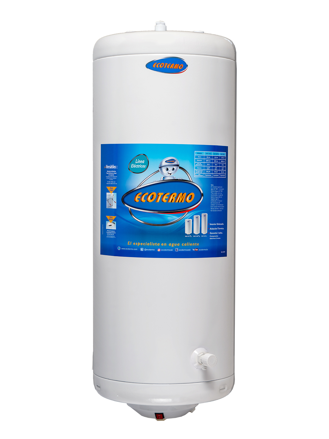 TERMOTANQUE ELECTRICO ECOTERMO 106 LTS. C/SUPERIOR