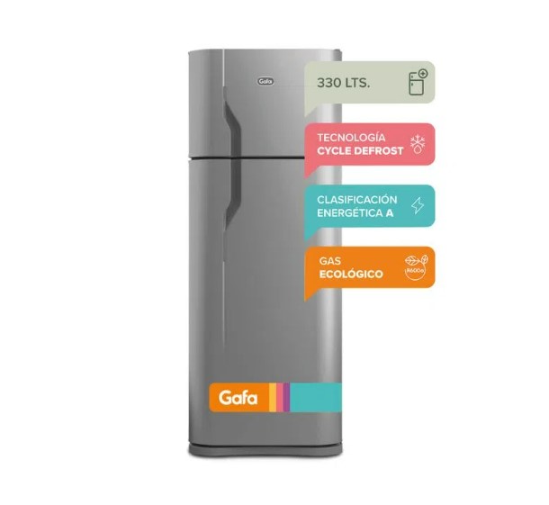 HELADERA GAFA HGF368 GRIS PLATA