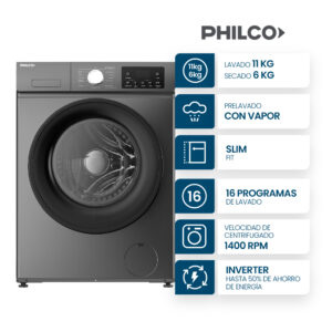 LAVASECARROPAS PHILCO PHLS116-7GN 11KG