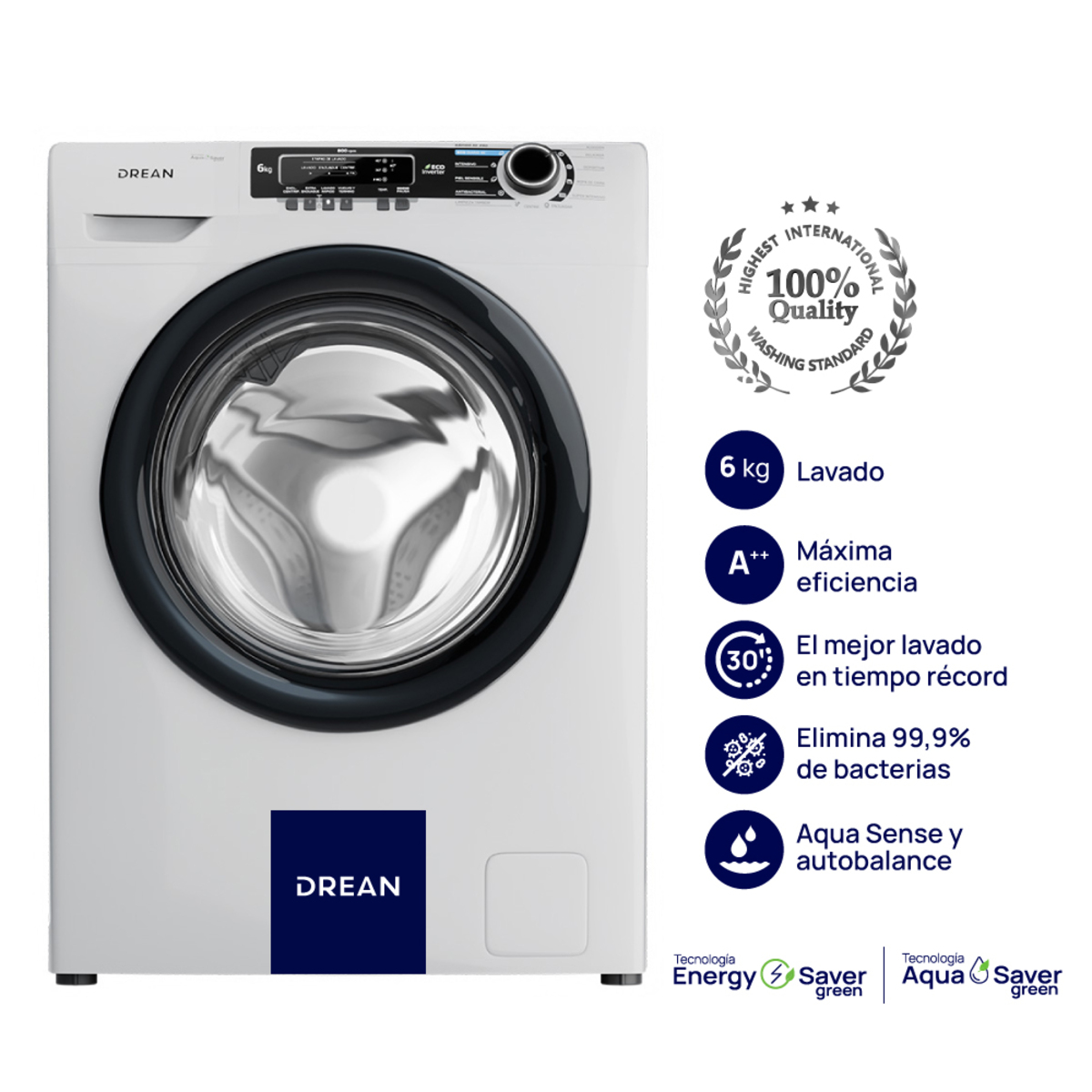 LAVARROPAS DREAN LCFDR0608LBO 6 KG 800RPM INVERTER