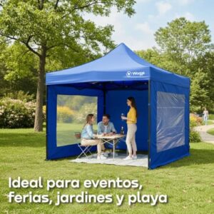 GAZEBO PLEGABLE WAGGS 3X3 GZBO04 CON PAREDES