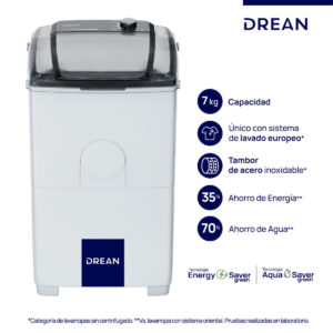 LAVARROPAS DREAN SEMIAUTOMATICO LTDR79SB 7KG 9PRO